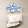 Wall Mounted Suction Cup Tissue Box Transparent Napkin Box Multipurpose Toilet Paper Case  Bathroom