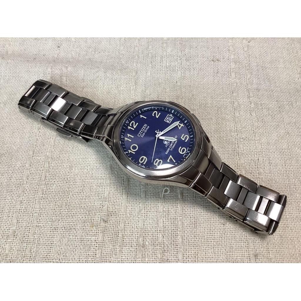 Used [Normal operation product] Citizen Atessa ATD53-2615 H415-T003788 Eco Drive Titanium radio clock