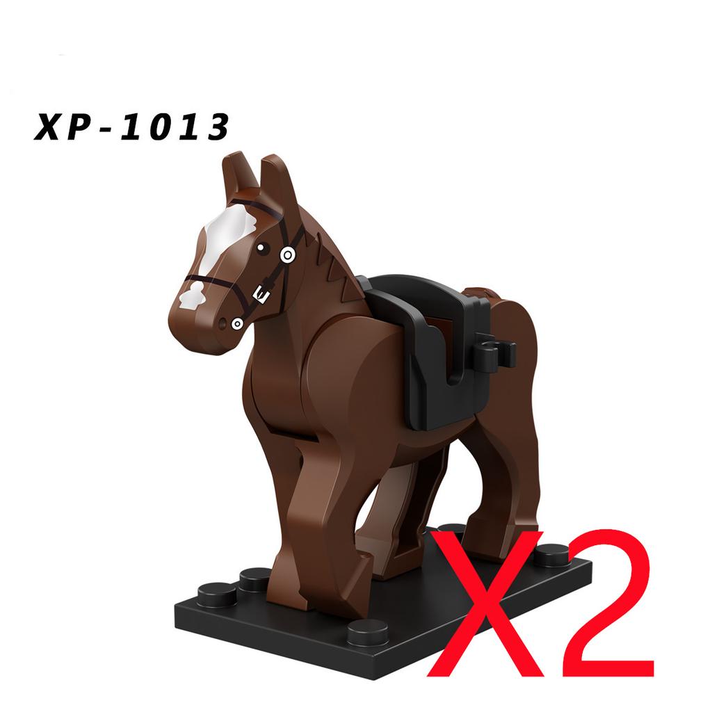 MOC Stavební kostky Středověké Vojenské Figurky Vojáků Rytíř Válečný kůň Halyard Vlajka Zvíře Sedlo Držák Mini Kostka Hračka Dárek X025