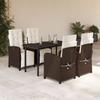 Vidaxl 5-Cz. Garden Furniture Set With Cushions, Brown, Poly Rattan