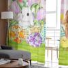 Easter Bunny Flowers Eggs Plaid Tulle Curtains For Living Room Sheer Curtain For Bedroom Kitchen Blinds Voile Curtains