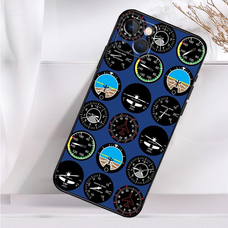 

Flight Instruments Shockproof Case For iPhone 17 Pro Max 11 14 15 16 Plus 12 13 Mini 16e 17 Air Phone Cover iPhone 17 Air