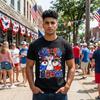 Chicka Boom Boom Funny Chicken Patriotic 4th of July T-Shirt; Cute Rooster Firework Explosion Tee; Independence Day BBQ Summer Cookout Top