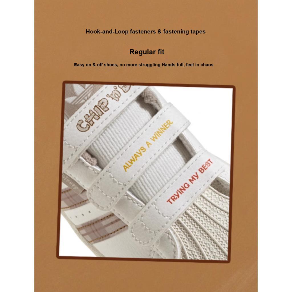 Adidas Originals Superstar Comfortable Fashion Slip Resistant Durable Low Top Kids Skate Shoes Kids Sneaker White Khaki IH3499