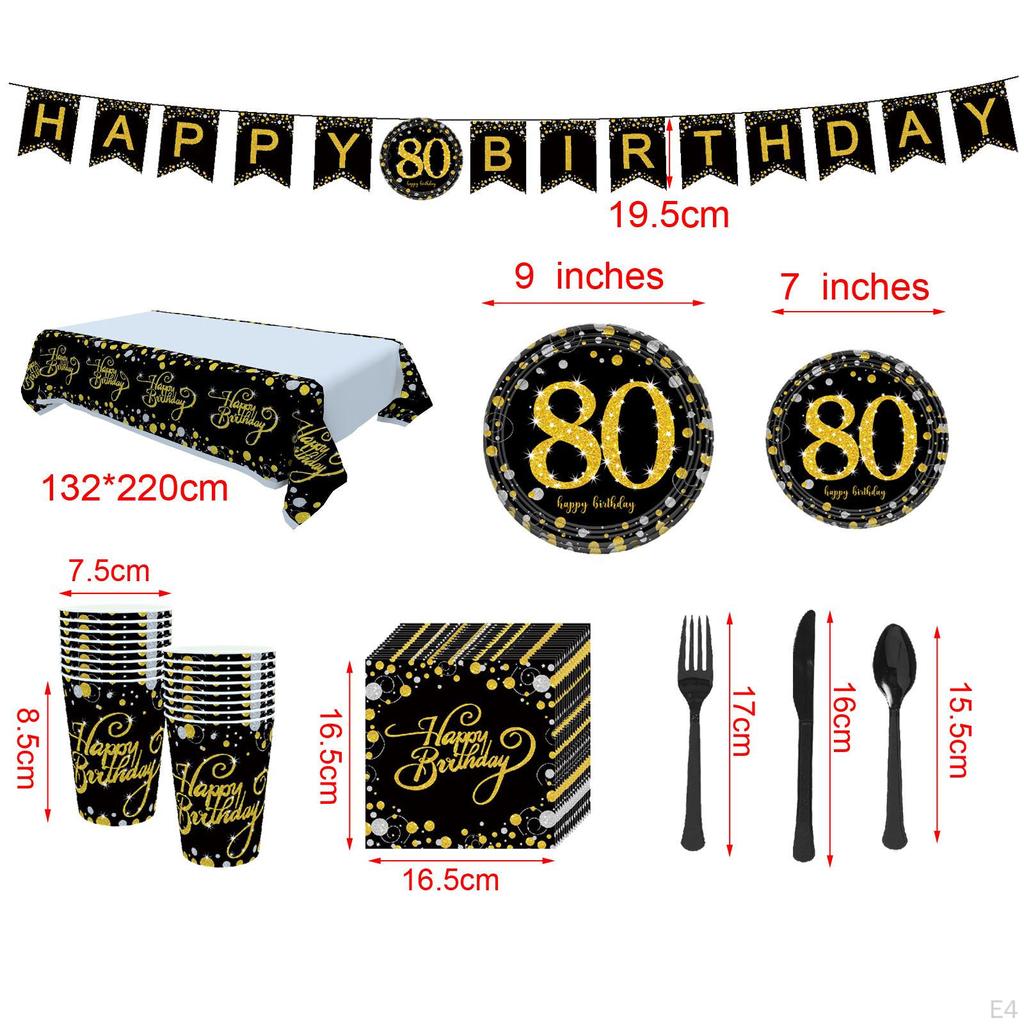 Birthday Party Supplies Anniversaries Serves 16 Guests Disposable Dinnerware 70th