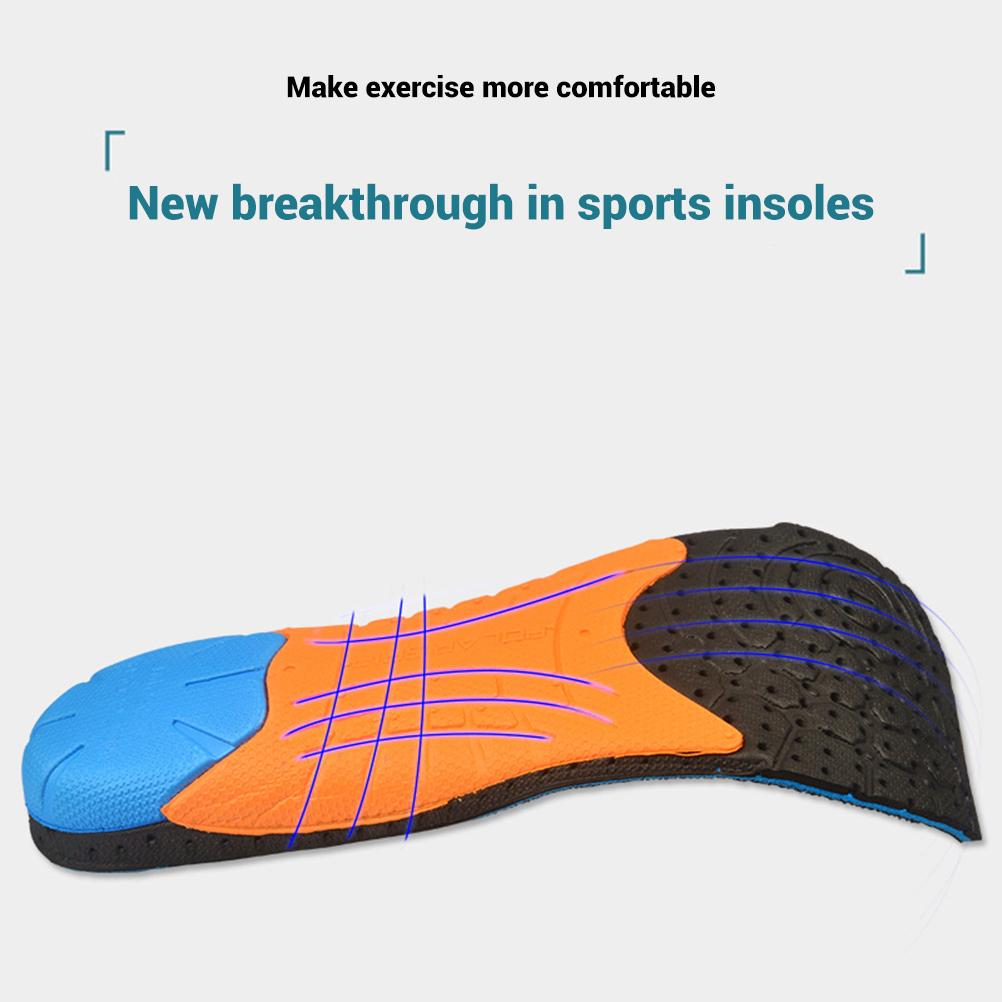 1 Pair Shock Absorbing Running Insole Breathable EVA Sweat Absorbent Insoles Arch Support Insert Sports Insole