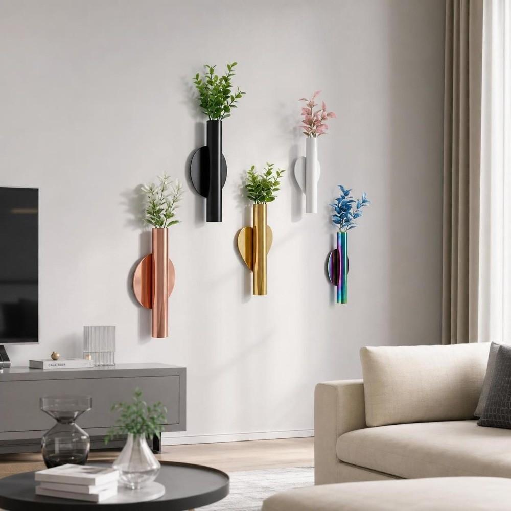 DIY Wall Mounted Vase Self Adhesive Wall Decoration Creative Flower Holder Dining Room