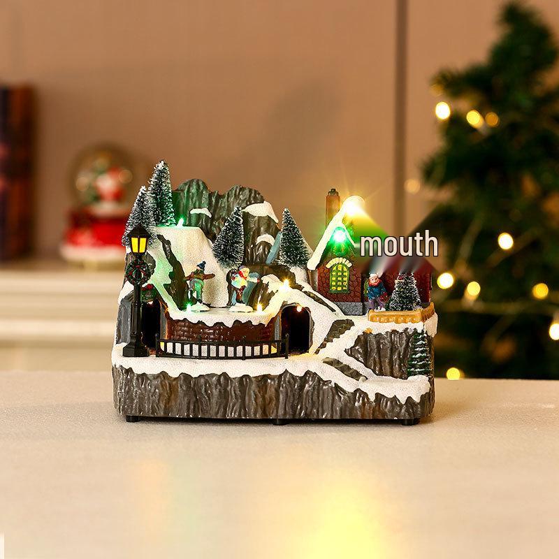 Musikalische Weihnachts-Licht-Drehzug-Ornamente Figuren-Set