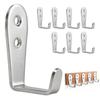 Stainless Steel Wall Hooks Heavy Duty Coat Key Holder For Home Garage Office Silver 8/10pcs