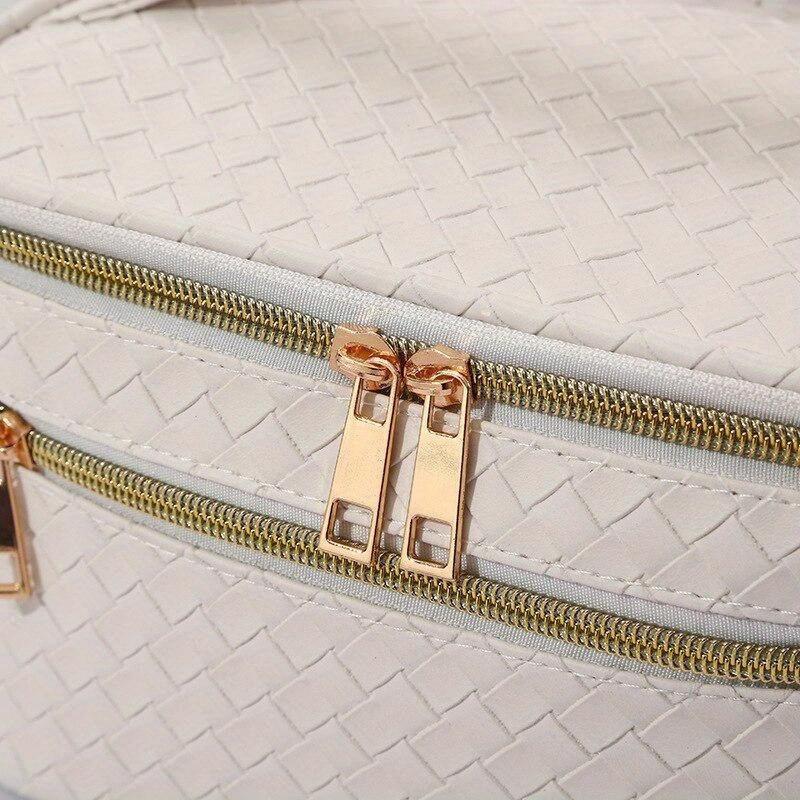 Large Capacity Travel Cosmetics Bag with PU Leather, Portable Makeup Organizer Case