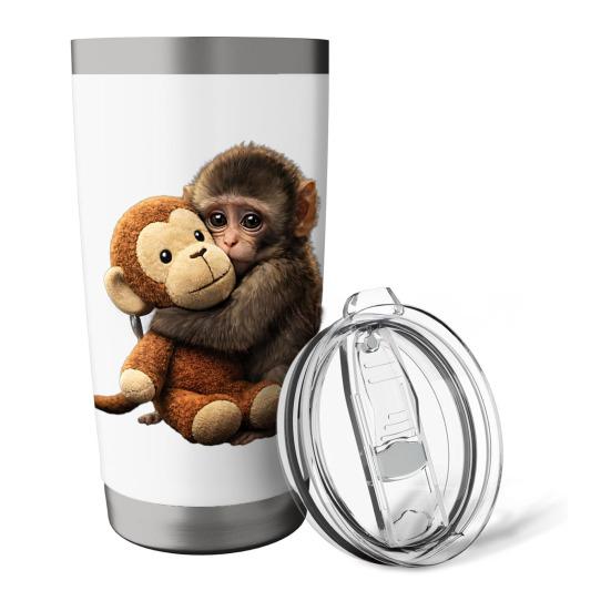 

Термокружка с двойными стенками, мультяшная обезьянка, бутылка для воды 600 мл, кружка для путешествий из нержавеющей стали, портативный термос для напитков для дома, кухни, улицы
