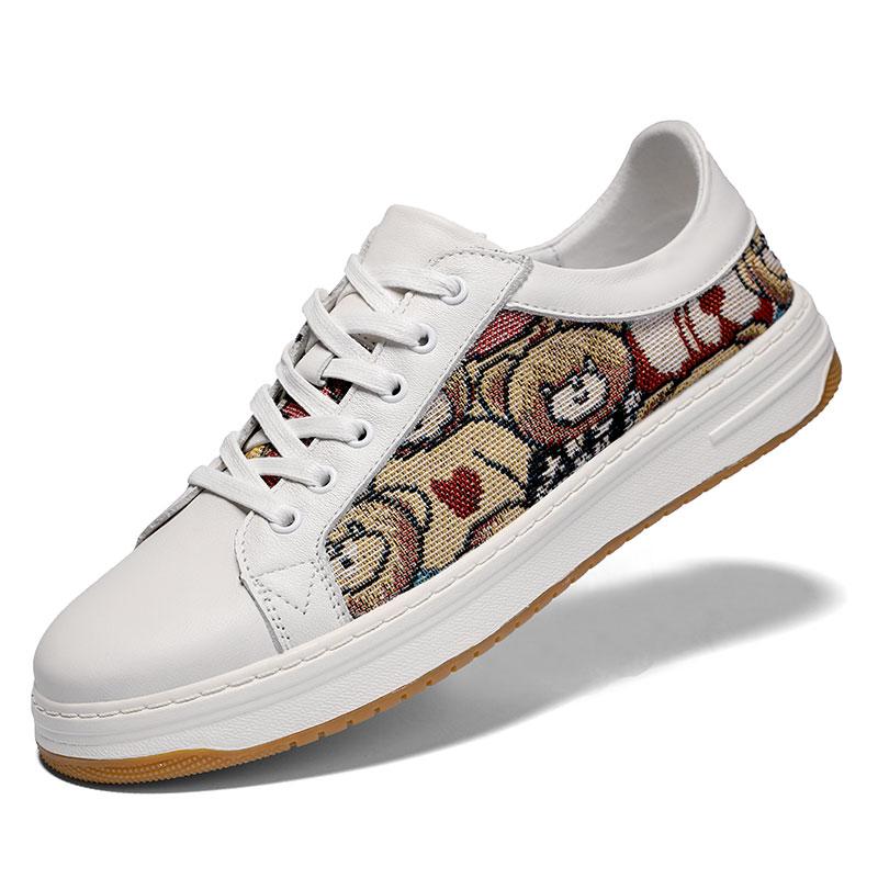 

Модная мужская обувь, мужские удобные кроссовки, обувь, горячая распродажа, мужская универсальная обувь для вождения, мужская дышащая повседневная обувь из натуральной кожи 44 белый