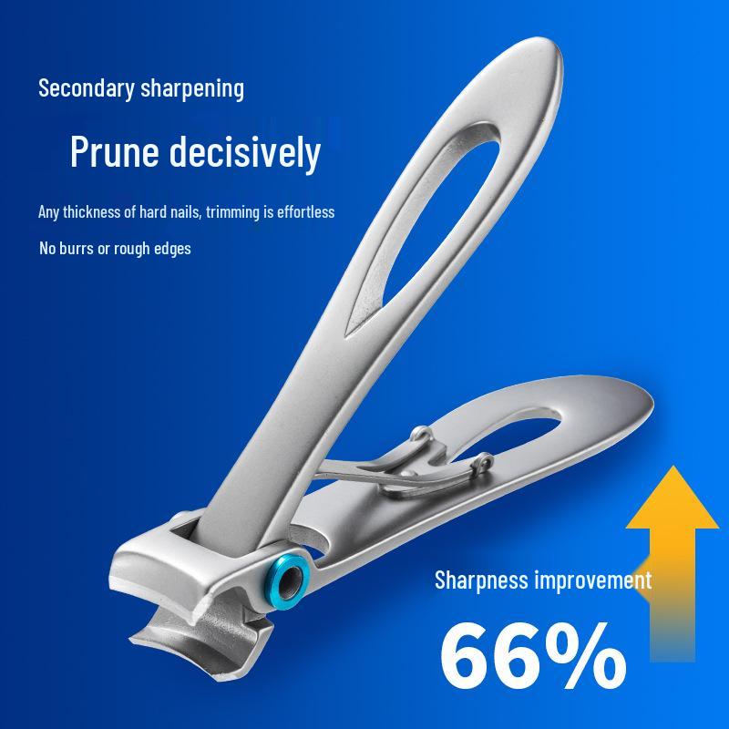 Stainless Steel Wide-Opening Anti-Splash Nail Clippers for Thick Toenails