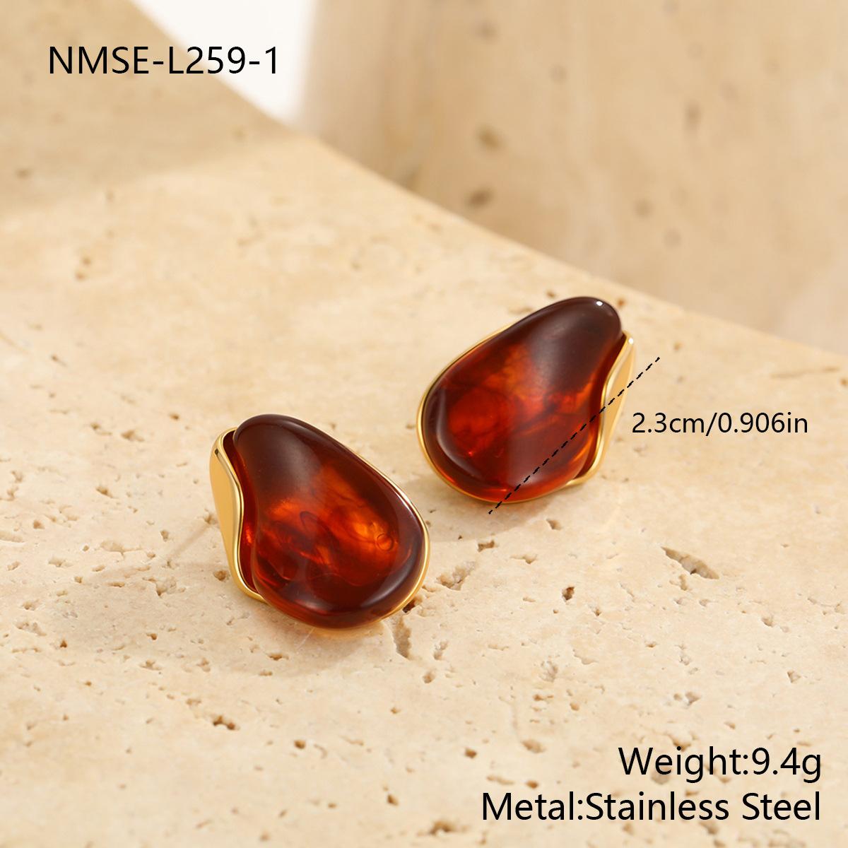 GEMCHIC Women s Elegant Amber Resin Earrings Geometric Metal Splice Dangle Earrings Light Luxury Fashion Jewelry