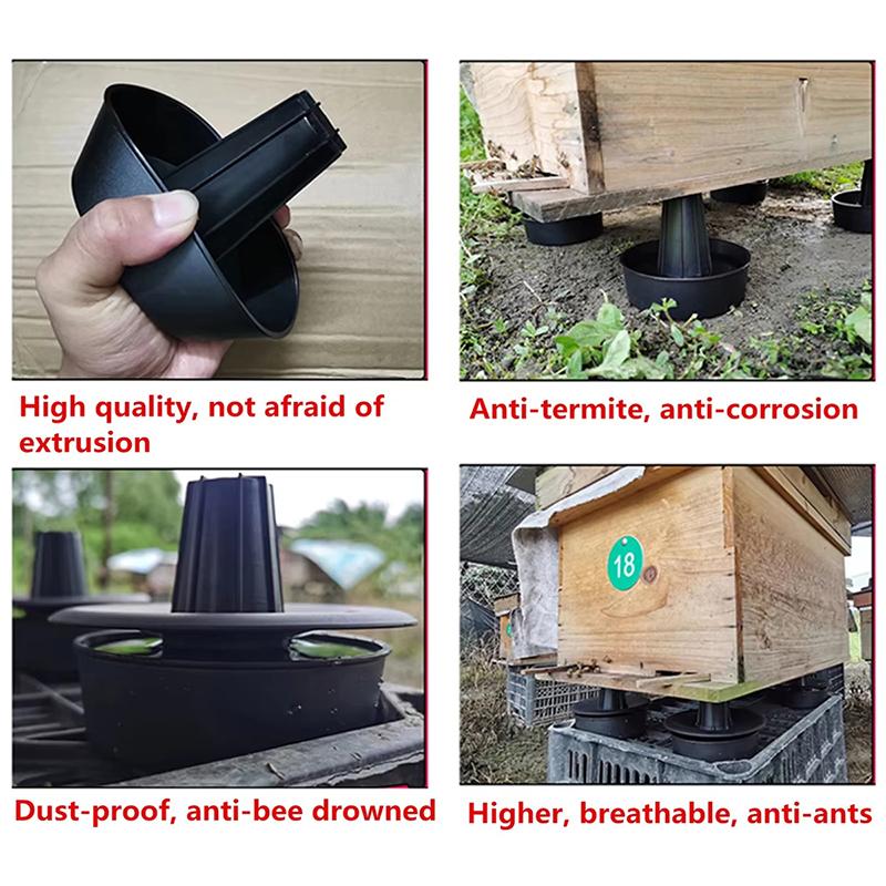 4/8Pcs Bee Hive Anti-Ant Bracket Sink Insect-Proof Sink Base Tripod Heightened Hive Feet Beehive Stand Beekeeping Tools 1Set