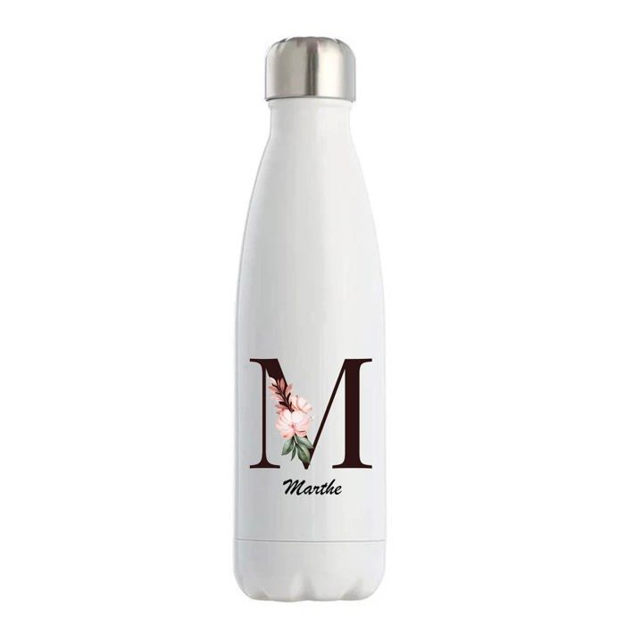 Gourde isotherme - PLANETEE - Marthe - Double paroi inox - Chaud 12h / Froid 24h - Imprimée en France
