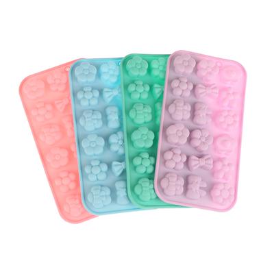 1 Pezzo 18 Cavità Fiore Cravatta in Silicone Stampo Fai da Te Budino Ghiaccio Strumenti per la Cottura Biscotto Pasticceria Dessert Fondant Candela Stampo per Torta