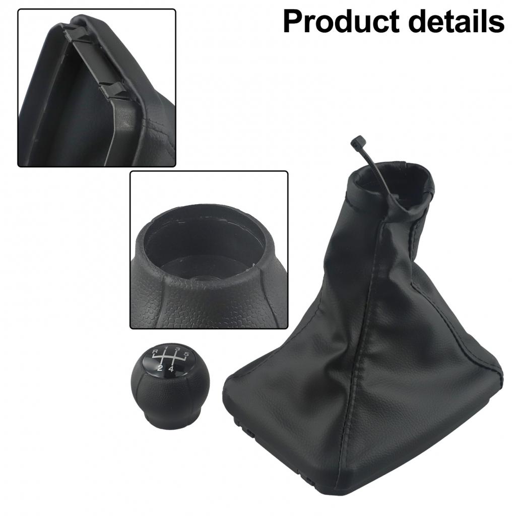Black Color 5-speed Gear Knob Gear Gaiter Knob Gear Shift Gaiter