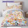 Lankybox Pattern Bedding,Quilt Set Quilt Cover Pillowcase Home Birthday Gift (1 * duvet cover + 2 * pillowcase, without core)