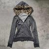 Y2K Women's Cross-border Embroidery Plush Hooded Zip-up Cardigan Jacket