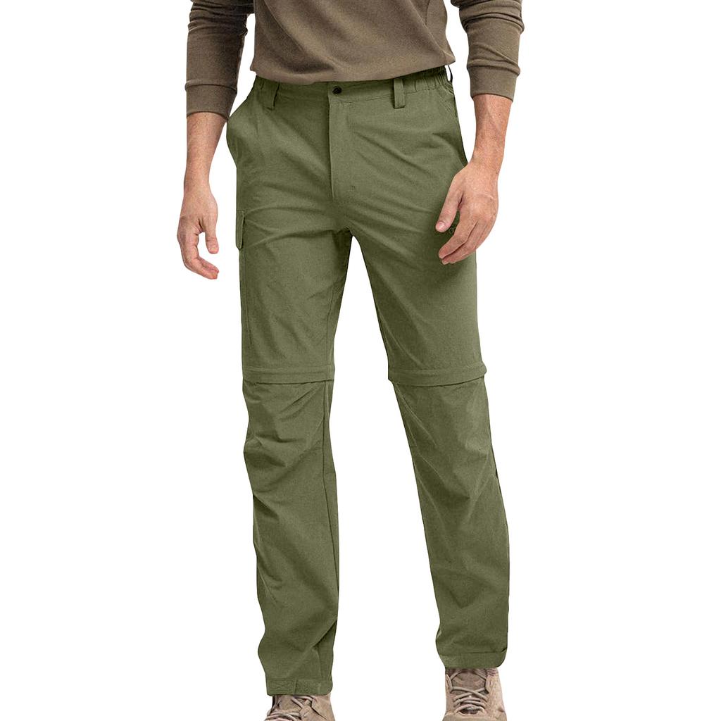 Convertible Cargo Pants for Men Outdoor Lightweight Quick Dry Zip Off Trousers Multi Pocket Design Elastic Waist