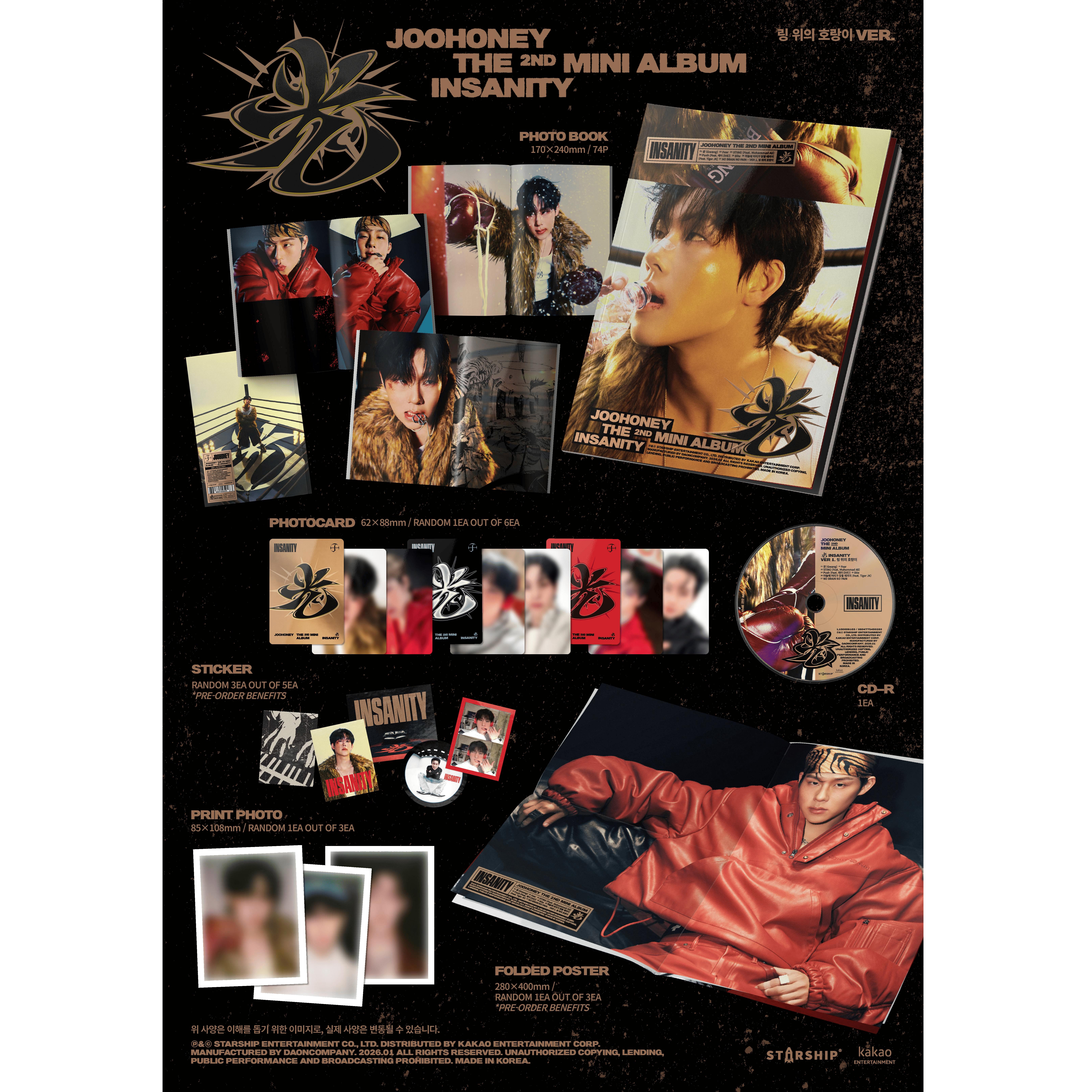 

JOOHONEY (МОНСТА X) [GWANG : INSANITY] 2-й міні-альбом TIGER ON THE RING ver.