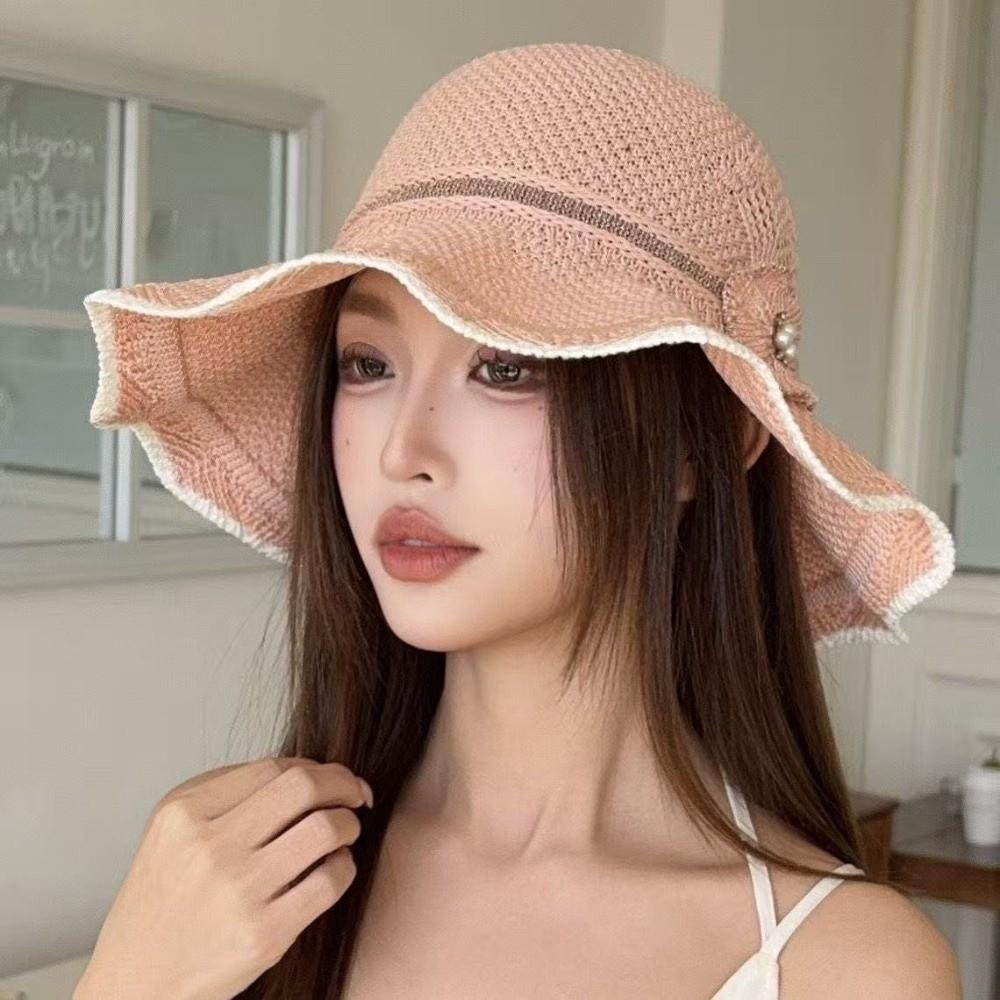 Breathable Fisherman Cap Big Brim Bucket Hat Trendy Sun Hat  for Women