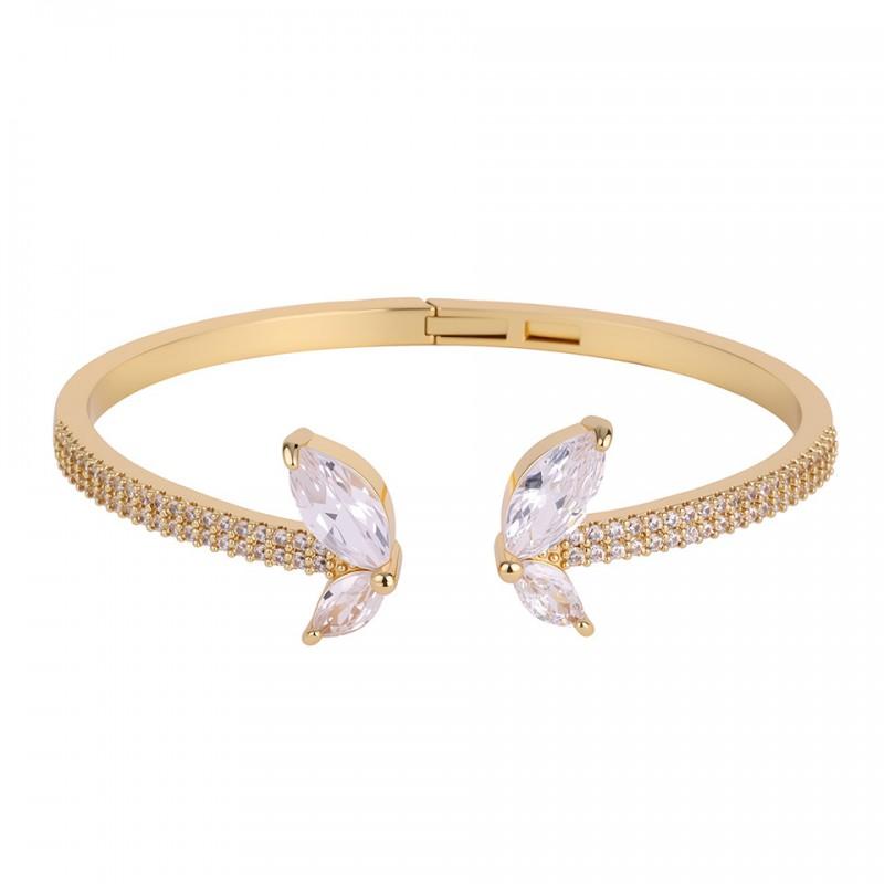 Micro Pave Zircon Adjustable Open Cuff Bracelet Butterfly Clover Star Fine Jewelry Women
