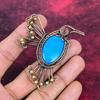 Sleeping Beauty Turquoise And Bird Pendant Copper Wire Wrapped Gemstone Pendant