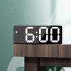 Mirror Surfaces LED Digital Alarm Clock with Alarm Dimming Date Day of Week Temperature Display for Bedroom Table Decors