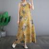 Sleeveless Plus Size Cotton Vintage Floral New In Dresses for Women Casual Loose Long Summer Dress