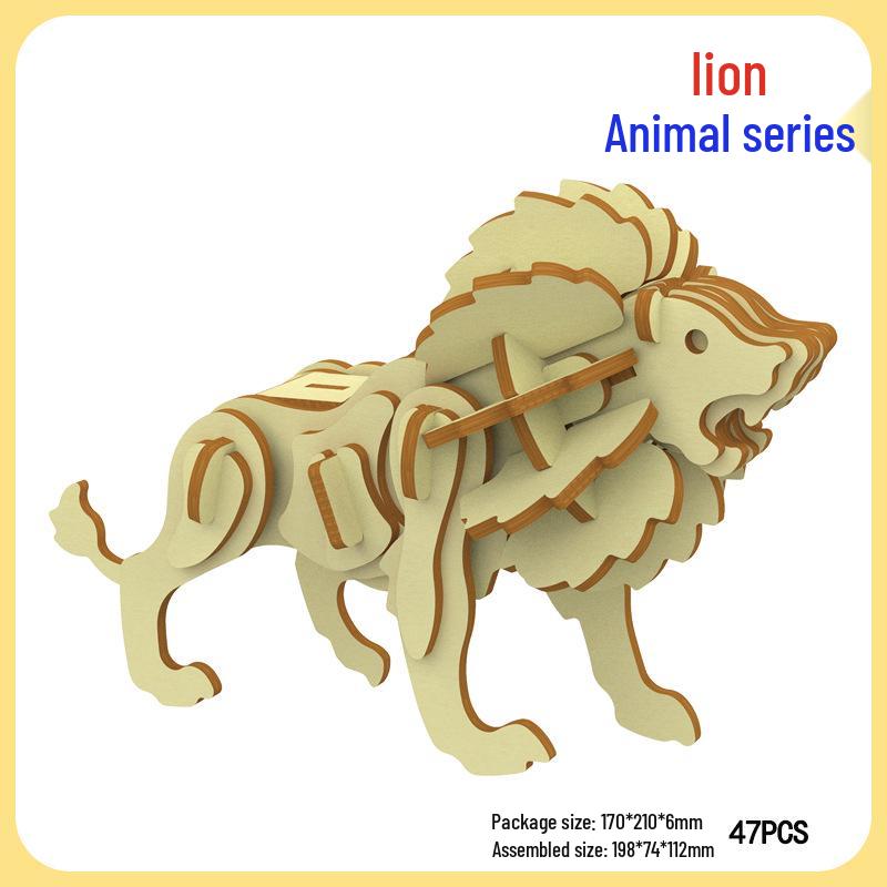 3D Wooden Ocean World Puzzle Animal Model for Children - Handmade Assembly Kit