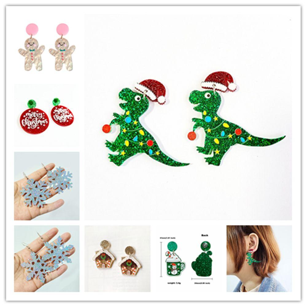 

Dinosaur Fashion Jewelry Xmas Gifts Acrylic Christmas Earrings Stud Ear Ring Drop Earrings