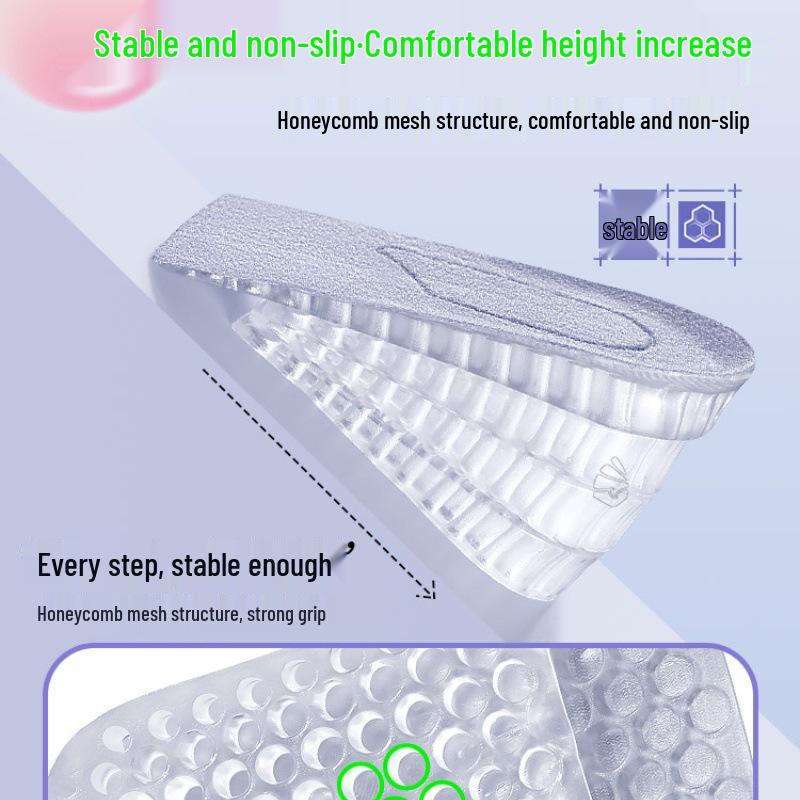 Height Boosting Shock Absorbing Insoles for Sports & Casual Shoes, Unisex