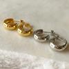 European C-Shaped Semi-Circular Earrings, 18K Gold-Plated Stainless Steel, Personalized Design for Women