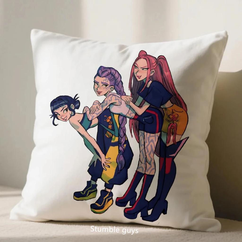 Demon Hunters Kpop Cushion Cover Anime 45X45cm Sofa Pillowcase Decorative