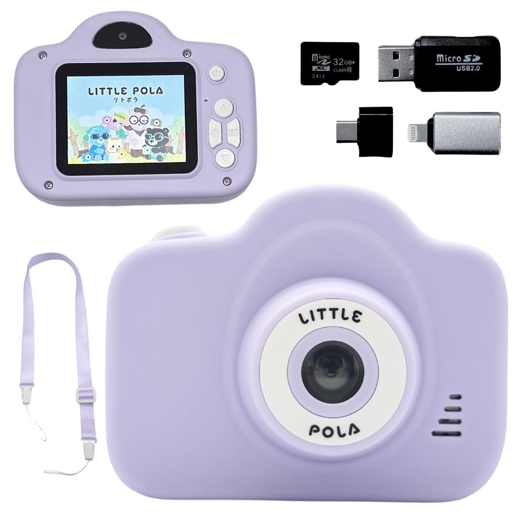 

Litopola Kids Toy Digital Camera for Auto Zoom Strap Renewal with or without [Genuine Product] Camera, Camera, Kids, Focus, Video, Function, Included, фіолетовий