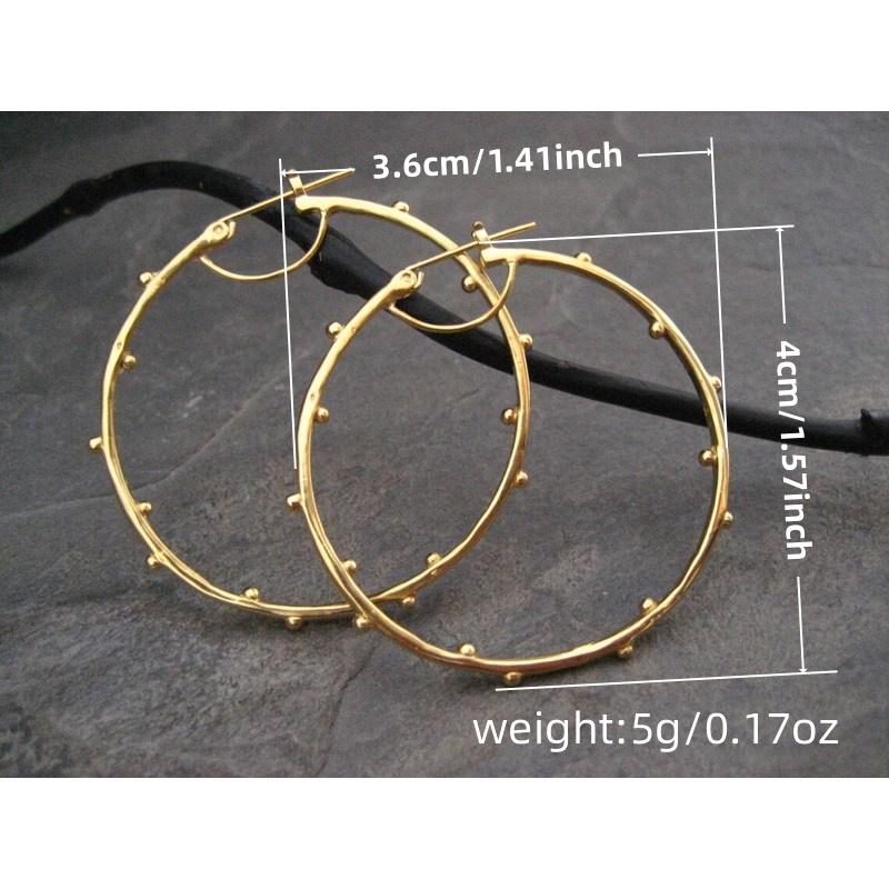 Boucles d'oreilles rondes grandes exagérées, Bijoux de fête Statement hip-hop simples pour femmes Cadeaux