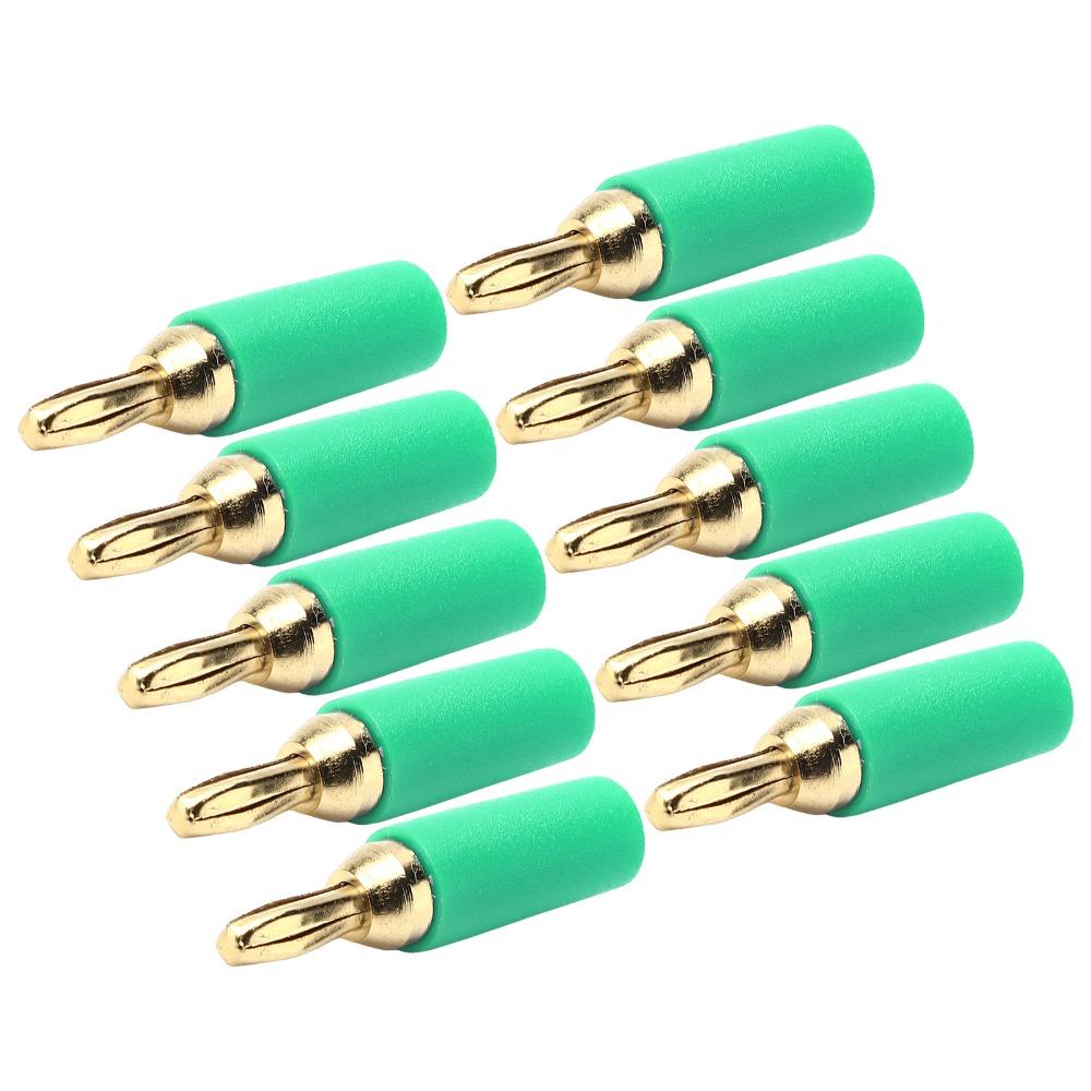 10 PCS 2.5mm Banana Plug Assortment 30VAC/60VDC 10A Copper Gold Plated Speaker Plug Connector Four Blade Solder Type