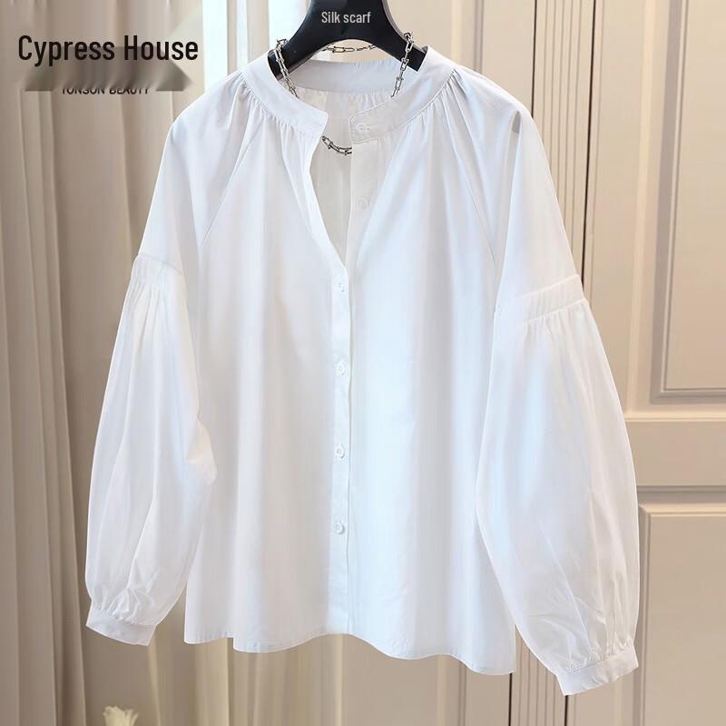 

Sibaisha Women s Loose Fit Round Neck Button-Up Blouse XL