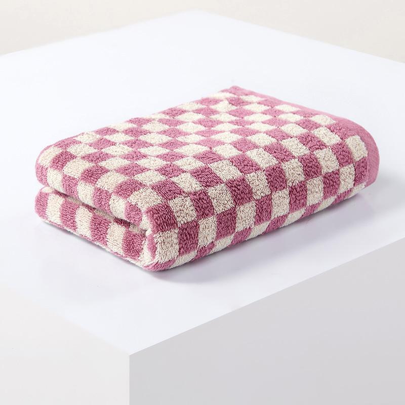 

Battilo Набор хлопковых банных полотенец в клетку Мягкие Впитывающие Повседневные Очищающие Набор полотенец для лица и рук Узорчатое Легкое полотенце для ванной 34x75cm розы красного