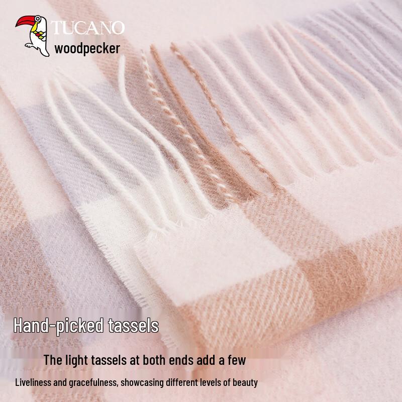 TUCANO Women's Pure Wool Plaid Scarf/Shawl