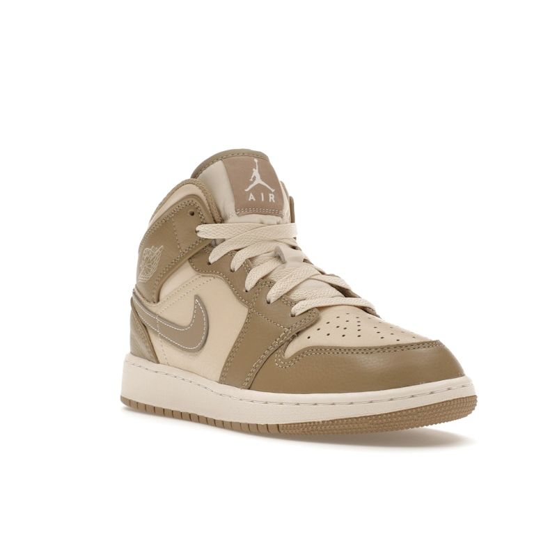 Air Jordan Retro 1 Mid GS Legend Light Brown Kids Sneakers Khaki Phantom Legend-Pink HF4781-203
