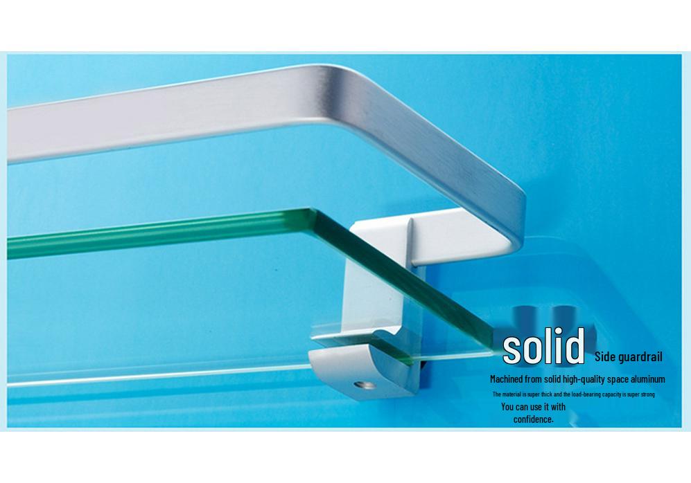 60cm Badezimmer Glasregal & Spiegelhalter – Einzelne Ebene