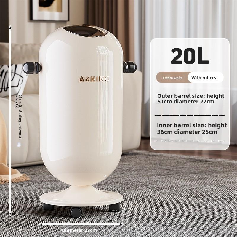 Large Capacity Kitchen Trash Can with Lid High Value Home Living Room Bathroom Wastepaper Basket Creative Light Luxury Trash Can