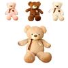 Adorable Silky Ribbon Teddy Bear Plush Toy For Girls Pp Cotton Stuffed Animal In Short Plush