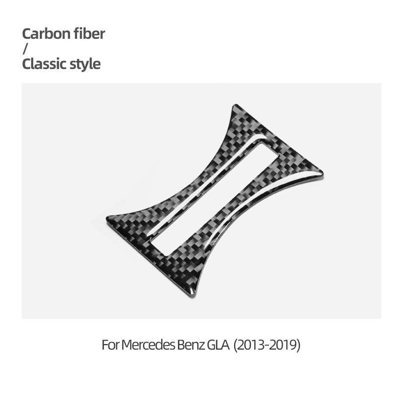 For Mercedes Benz W176 A Class CLA C117 GLA X156 Carbon Fiber Cup Holder Panel Trim Stickers Decoration Car Interior Accessories Carbon Fiber