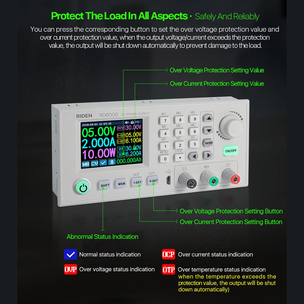 DC-DC Spannungsstrom Abwärtswandler Stromversorgungsmodul Gehäuse Buck Spannungswandler Voltmeter Gehäuse