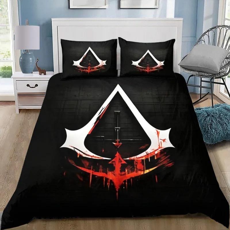 Game A-Assassin S C-Creed Art Bedding Set Gamer Duvet Cover Set Adult boys Bedroom Single Double King Size Comforter Boys