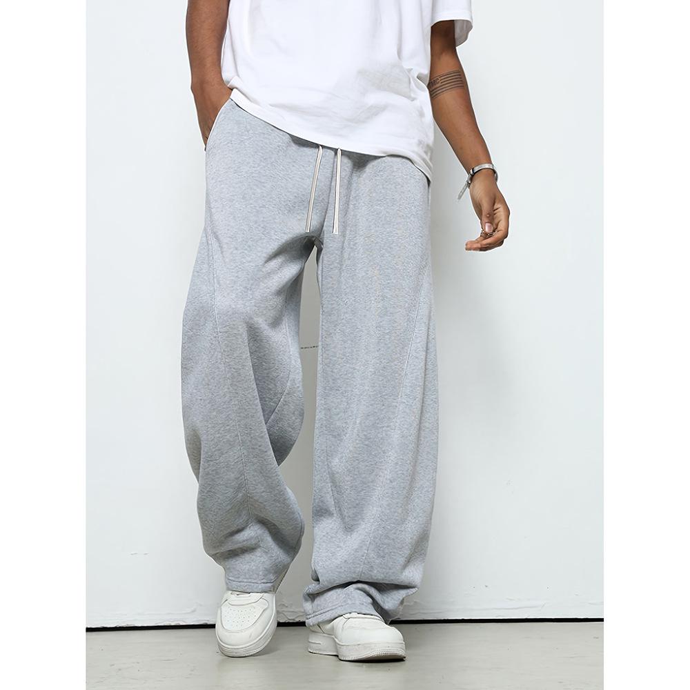 2025 Men's Casual American Wide-Leg Sweatpants - Spring & Autumn Straight-Leg Style